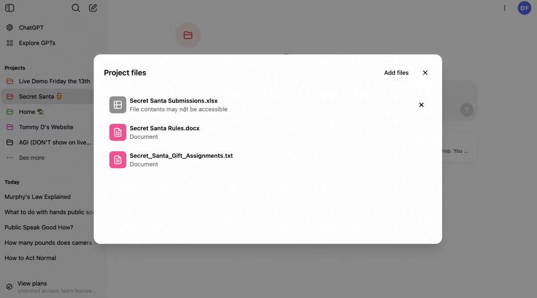 OpenAI直播发布第7天：ChatGPT推出Projects，本周最强功能！