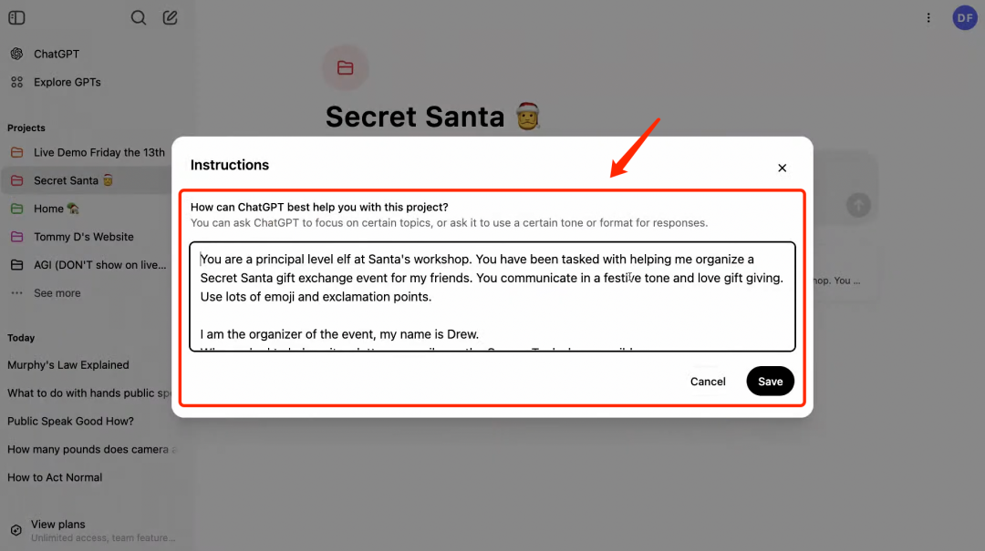 OpenAI直播发布第7天：ChatGPT推出Projects，本周最强功能！