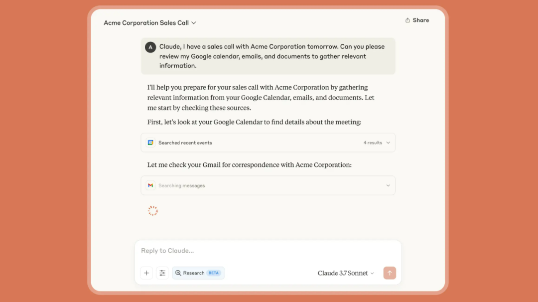 Claude 推出高级 Research 功能,并深度集成 Google Workspace