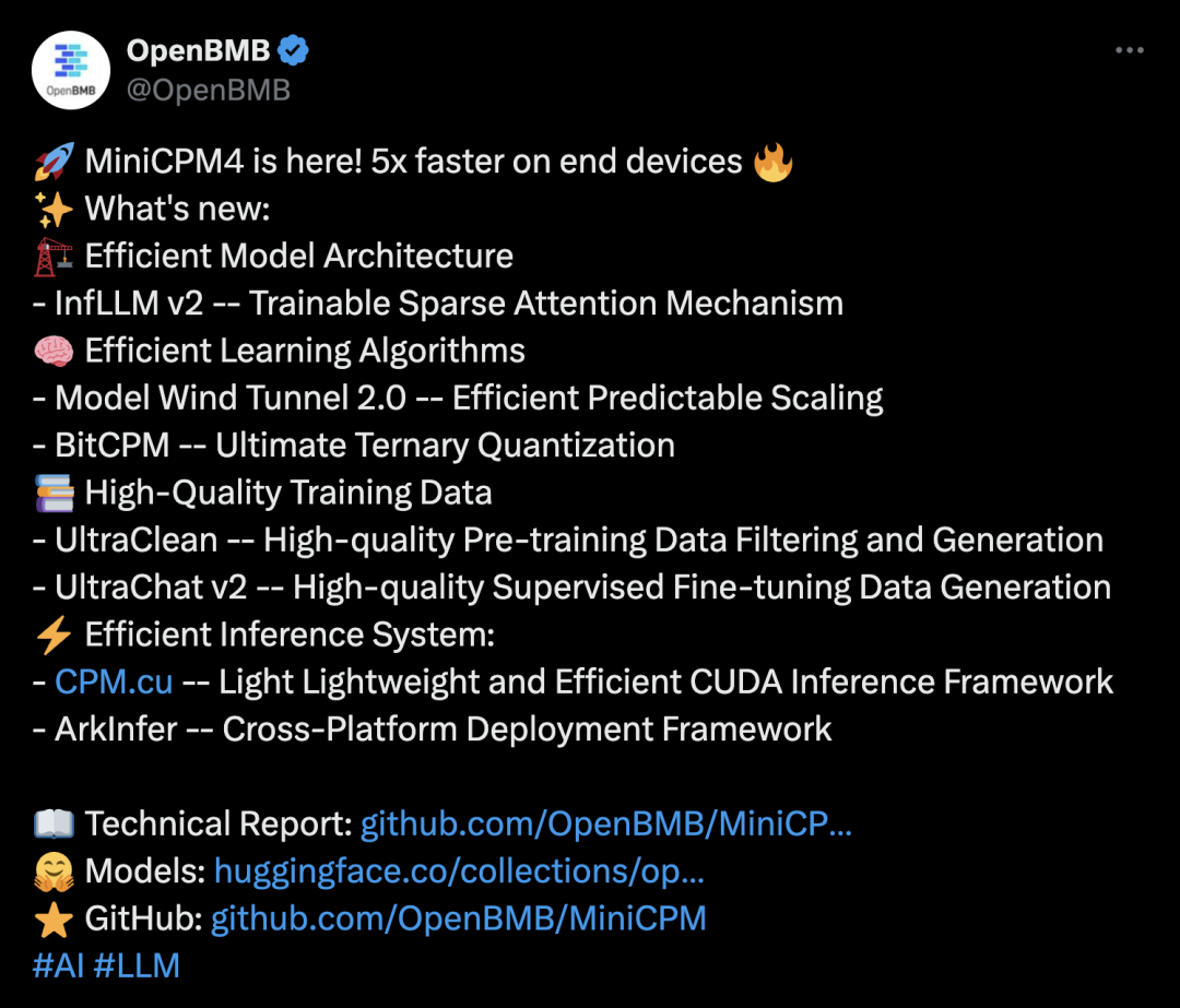MiniCPM 4.0极速狂飙，端侧模型的比赛，结束了！