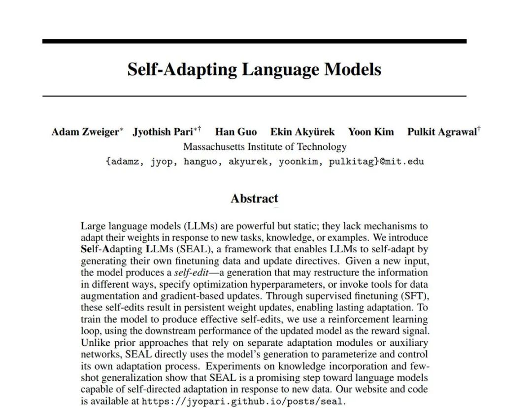 MIT 让AI 学会自我进化，能力暴涨，让人害怕